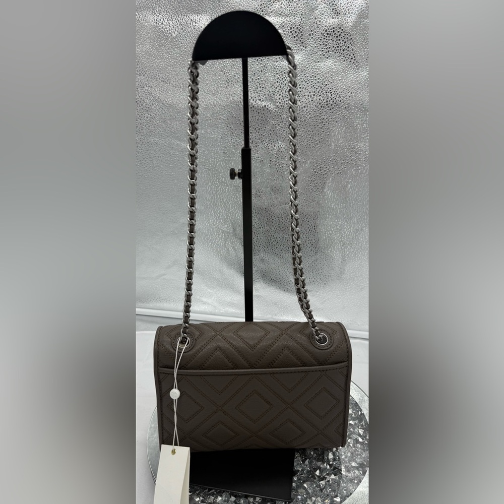 Tory Burch FLEMING CHARM SMALL CONVERTIBLE SHOULDER BAG in Volcanic Stone NWT - Picture 3 of 9